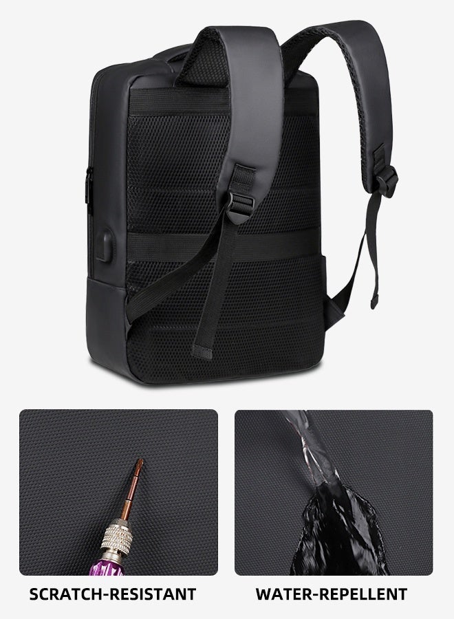 FANGFANGOTD Laptop Backpack 15.6 Inch Waterproof Travel Backpack for Men and Women Lightweight Durable Backpack with USB Charging Port Large Capacity Laptop Bag for Work School and Travel Business Computer Backpack Backpack for Men Travelling Daily Use - Image 5